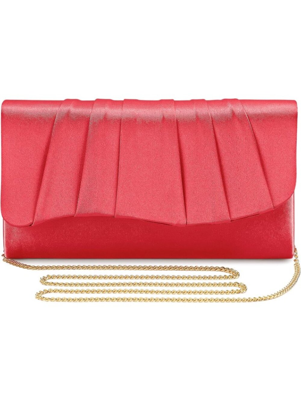 👜 Women's Red Formal Elegant Evening Bag Magnetic Satin Formal Clutch Purses